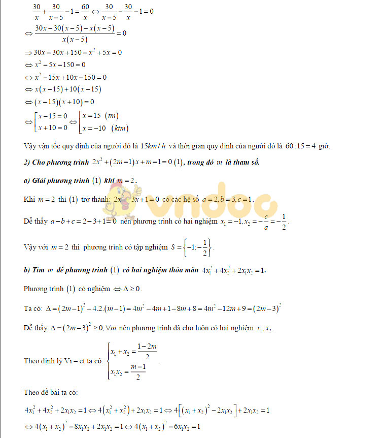 Đáp án đề thi vào lớp 10 môn Toán tỉnh Lai Châu năm 2019