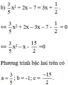 Giải bài tập SGK Toán lớp 9 bài 3: Phương trình bậc hai một ẩn