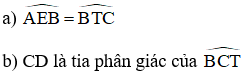 Giải bài tập SGK Toán lớp 9 bài 5: Góc có đỉnh ở bên trong đường tròn. Góc có ngoài ở bên trong đường tròn