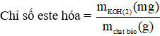 Dạng bài tập xác định chỉ số xà phòng hóa của chất béo