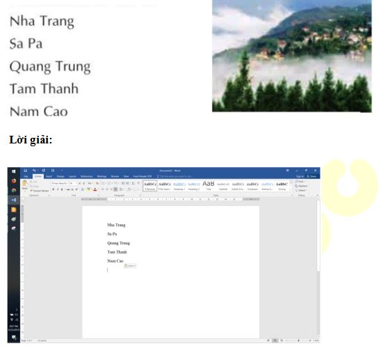 Bài thực hành 6 trang 82 SGK Tin học 3
