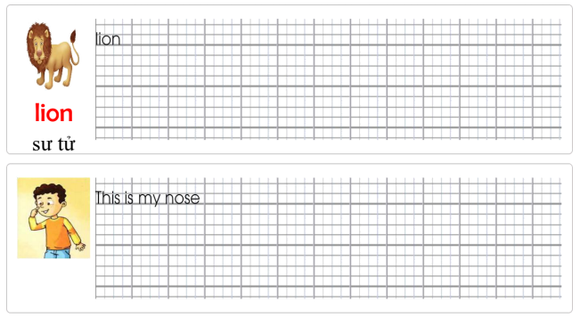 Tập viết Tiếng Anh lớp 2 Unit 3 This is my nose