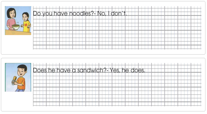 Tập viết Tiếng Anh lớp 3 Unit 3 Do you have a milkshake