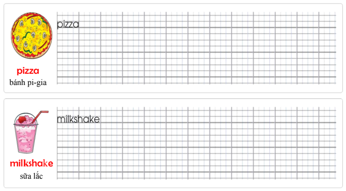 Tập viết Tiếng Anh lớp 3 Unit 3 Do you have a milkshake