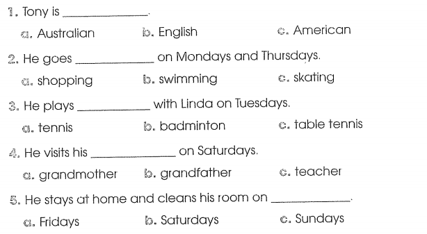 Bài tập cuối tuần môn Tiếng Anh lớp 4 Tuần 4