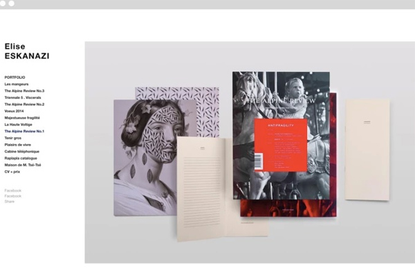 Mẫu portfolio đẹp của Elise Eskanazi
