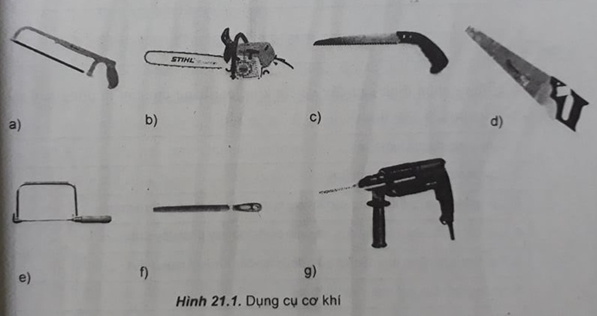 Giải SBT Công nghệ lớp 8 bài 21: Cưa và đục kim loại