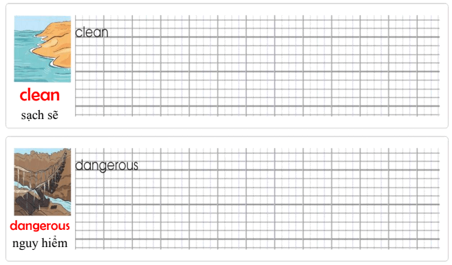 Tập viết Tiếng Anh lớp 4 Unit 4 We're having fun at the beach