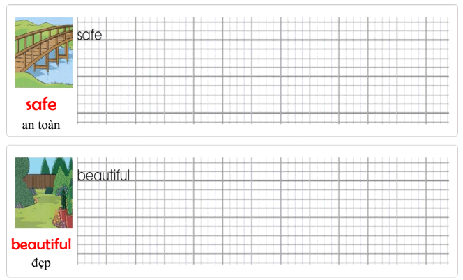 Tập viết Tiếng Anh lớp 4 Unit 4 We're having fun at the beach