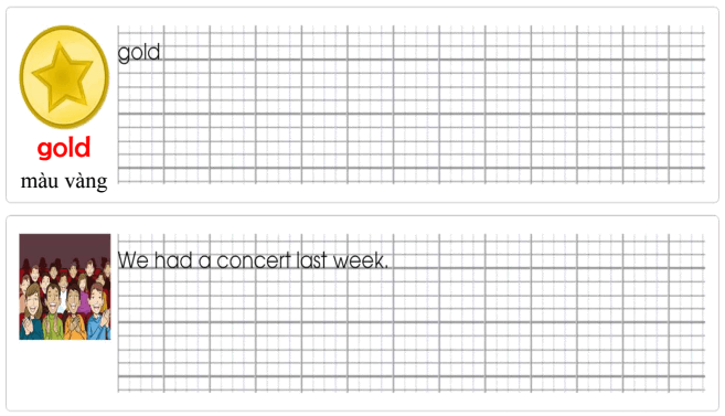 Tập viết Tiếng Anh lớp 5 Unit 4 We had a concert