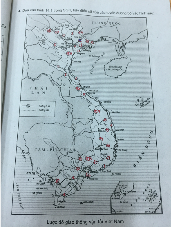 Giải VBT Địa Lý lớp 9 bài 14: Giao thông vận tải và bưu chính viễn thông