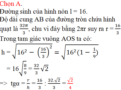 Giải bài tập SGK Toán lớp 9 bài 2: Hình nón - Hình nón cụt - Diện tích xung quanh và thể tích của hình nón, hình nón cụt