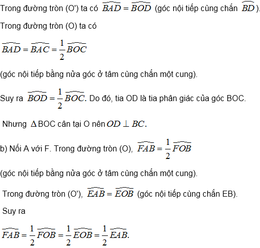 Góc nội tiếp hình học lớp 9