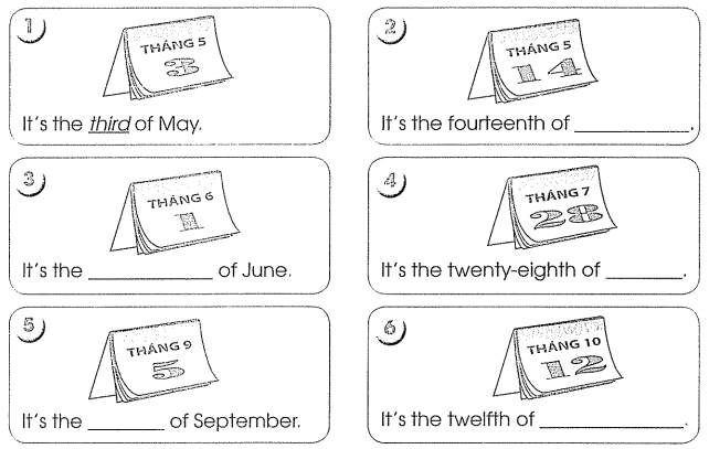 Bài tập cuối tuần môn Tiếng Anh lớp 4 Tuần 5