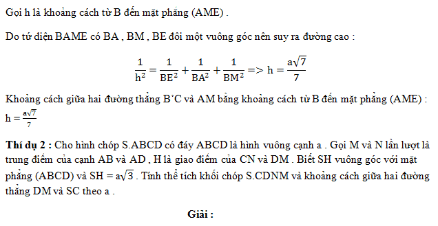 Cách tính khoảng cách giữa 2 đường thẳng chéo nhau trong không gian Cách tính khoảng cách giữa 2 đường thẳng chéo nhau trong không gian