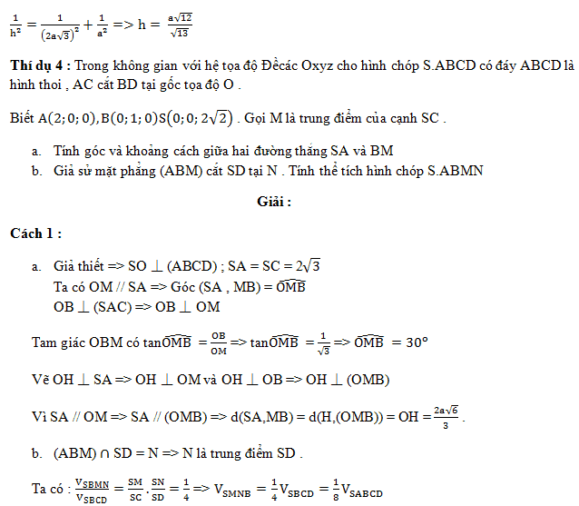 Cách tính khoảng cách giữa 2 đường thẳng chéo nhau trong không gian Cách tính khoảng cách giữa 2 đường thẳng chéo nhau trong không gian