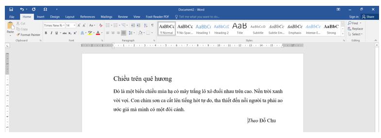  Thay đổi cỡ chữ và phông chữ