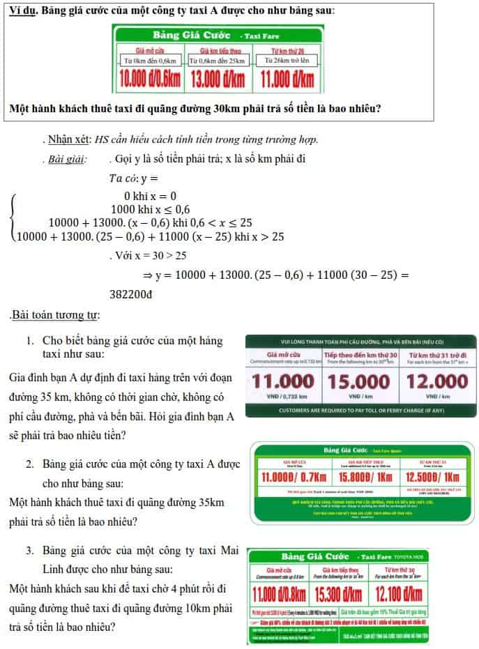 Một số dạng Toán thực tế cấp THCS