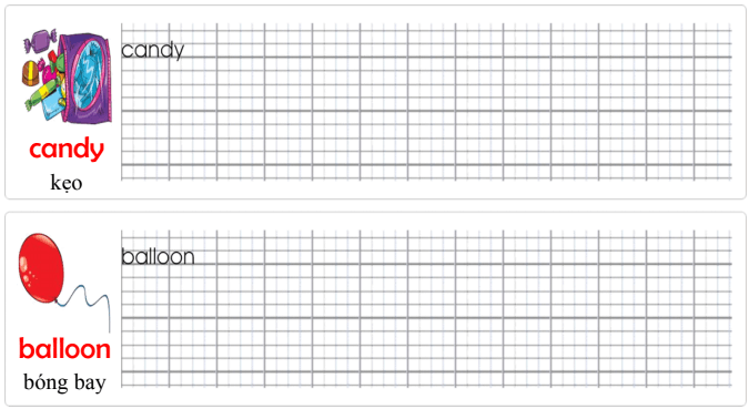 Tập viết Tiếng Anh lớp 3 Unit 5 Let's buy presents!