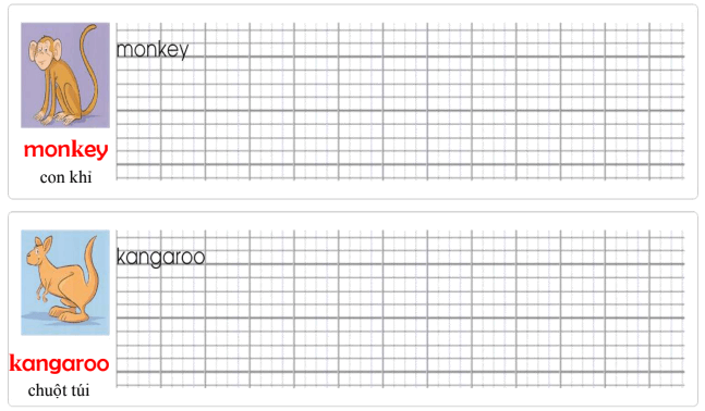 Tập viết Tiếng Anh lớp 4 Unit 5: A naughty monkey!