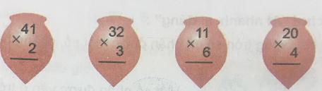 Nhân số có hai chữ số với số có một chữ số (không nhớ)