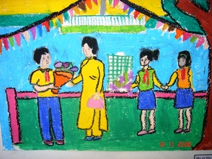 Soạn Mĩ thuật lớp 8 Bài 9: Vẽ tranh – Đề tài nhà giáo Việt Nam 20-11