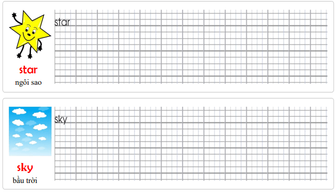 Tập viết Tiếng Anh lớp 3 Unit 6 What time is it?