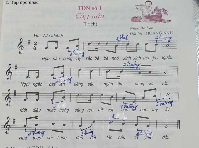Soạn Âm nhạc lớp 9 Tiết 2: Nhạc lí: Giới thiệu về quãng & Tập đọc nhạc: Giọng Son trưởng – TĐN số 1