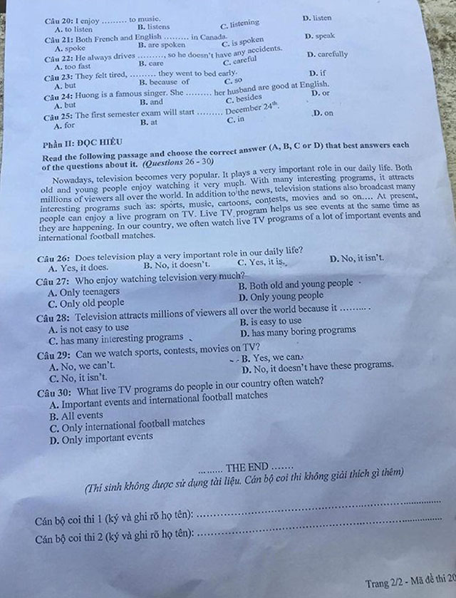 Đề thi viên chức 2019 môn tiếng anh