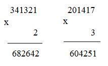 Nhân với số có một chữ số