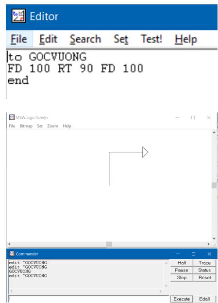 Giải bài tập Tin học lớp 5: Thủ tục trong Logo