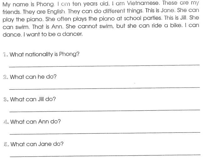 Bài tập cuối tuần môn Tiếng Anh lớp 4 Tuần 7