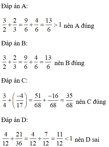 Trắc nghiệm: Phép cộng phân số
