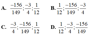 Trắc nghiệm: So sánh phân số 