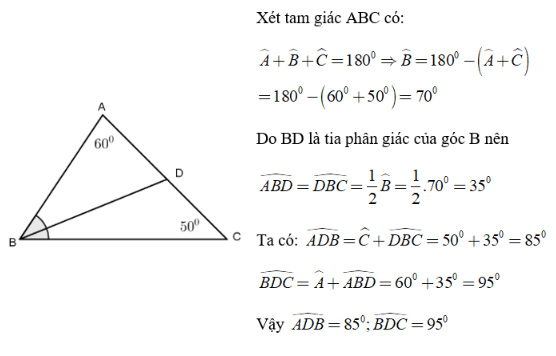 Trắc nghiệm: Tổng ba góc của một tam giác