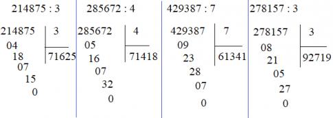Chia cho số có một chữ số