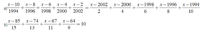 Bài tập: Phương trình đưa được về dạng ax + b = 0