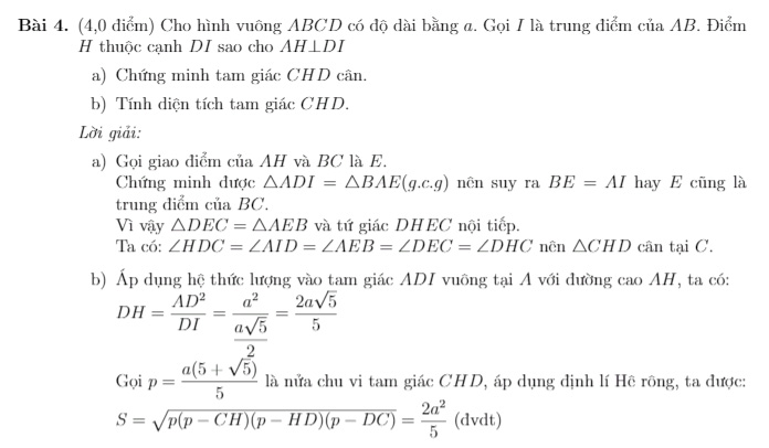 Đề thi chọn học sinh giỏi lớp 9 môn Toán Phòng GD&ĐT Triệu Phong, Quảng Trị năm học 2019 - 2020