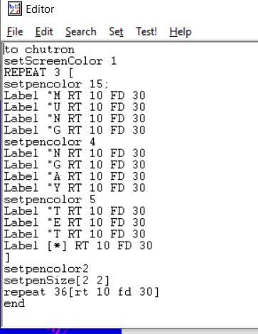 Viết chữ và làm tính trong Logo
