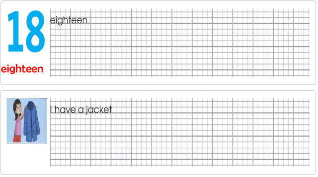 Tập viết Tiếng Anh lớp 1 Unit 8 I've got a shirt!