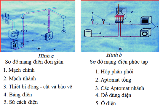 Lý thuyết Công nghệ 8 Bài 50: Đặc điểm và cấu tạo mạng điện trong nhà có đáp án