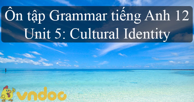 Trắc nghiệm Ngữ pháp tiếng Anh lớp 12 Unit 5 Cultural Identity - Bài tập unit 5 lớp 12 Cultural Identity có đáp án