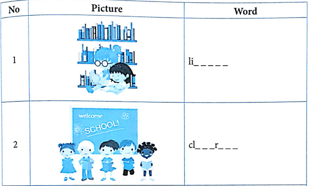 Bài tập từ vựng tiếng Anh lớp 3 Unit 7 That's my school