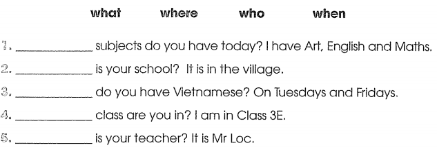 Bài tập cuối tuần môn Tiếng Anh lớp 4 Tuần 12