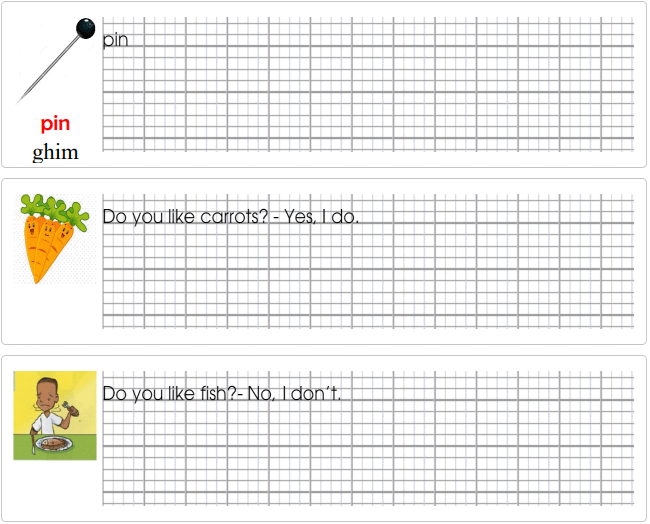 Tập viết Tiếng Anh lớp 2 Unit 12: Dinnertime!