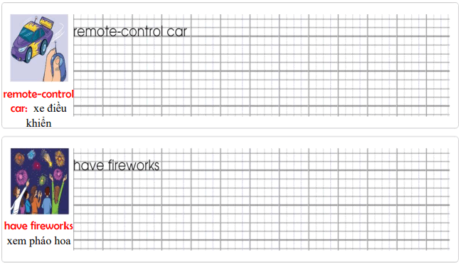 Tập viết Tiếng Anh lớp 5 Unit 12 Let's open this present first!