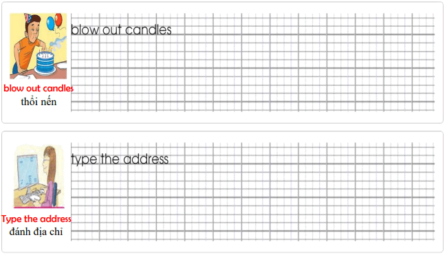 Tập viết Tiếng Anh lớp 5 Unit 12 Let's open this present first!