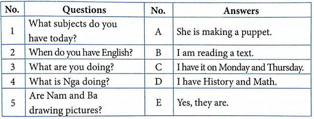 Bài tập ngữ pháp tiếng Anh lớp 4 Unit 9 What are they doing?