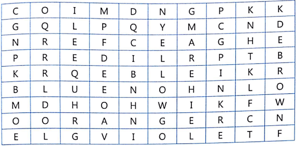 Bài tập từ vựng tiếng Anh lớp 3 Unit 9 What color is it?