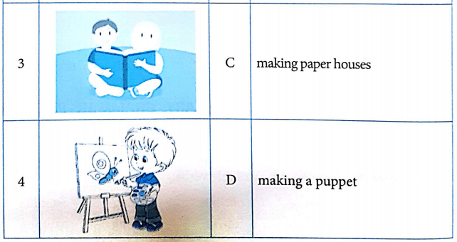 Bài tập từ vựng tiếng Anh lớp 4 Unit 9 What are they doing?